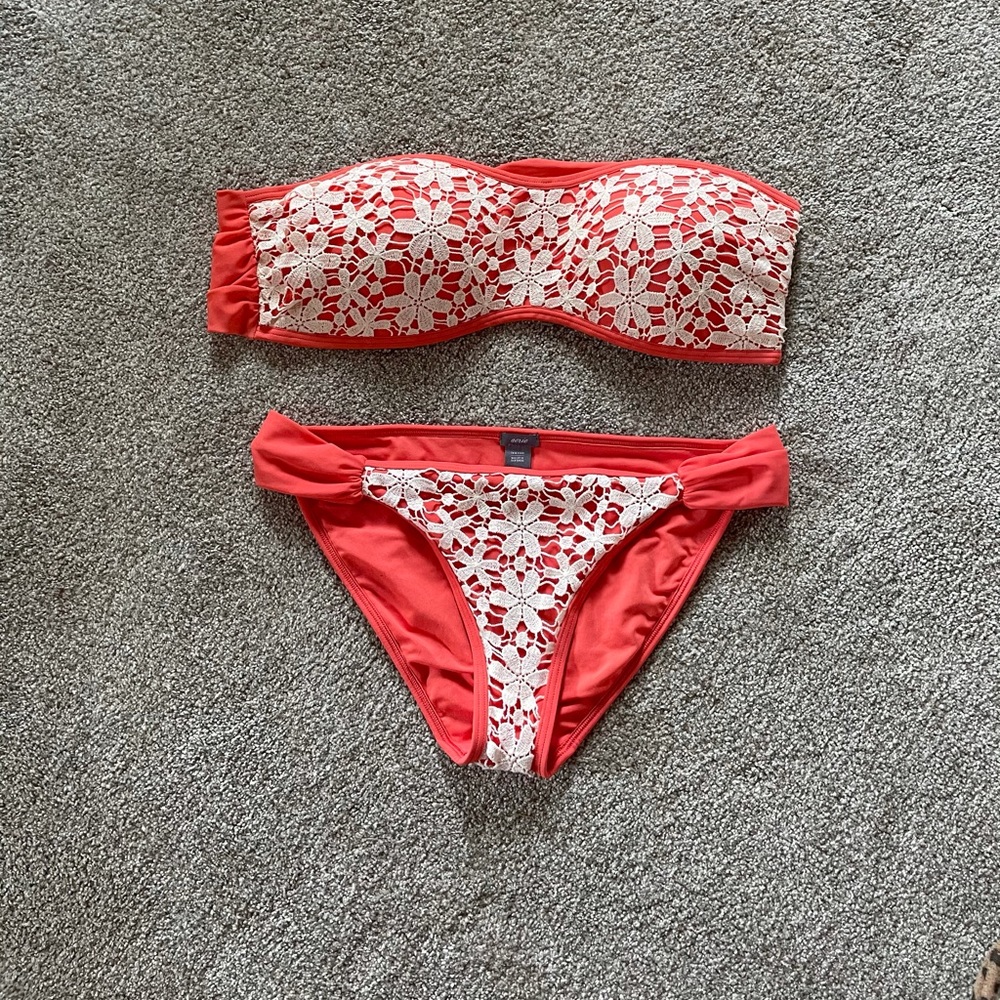 Aerie Coral Lace Bikini